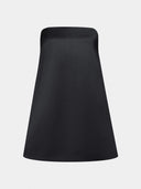 Black A-line silk dress by MOSAÏKA on white background