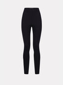 Black high-rise leggings by MOSAÏKA without trim front view