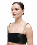 Crystal straps by MOSAÏKA styled on model shoulders with strapless top