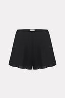 Black silk shorts by MOSAÏKA front view